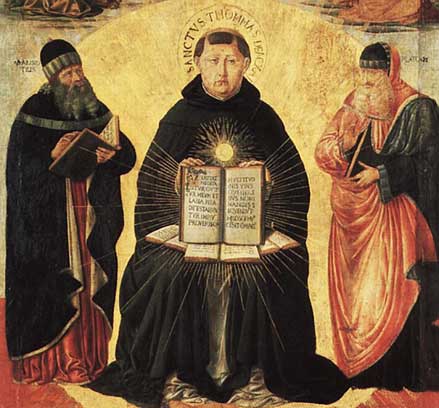 Painting of St. Thomas Aquinas by Benozzo Gozzoli from the 15th century, courtesy of Wikipedia