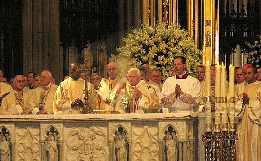 Picture of our Holy Father, Pope Benedict XVI ,during Mass at St. Patrick's Cathedral, copyright 2008 by Chris Castagnoli for www.ourcatholicprayers.com Picture of our Holy Father, Pope Benedict XVI ,during Mass at St. Patrick's Cathedral, copyright 2008 by Chris Castagnoli for www.ourcatholicprayers.com